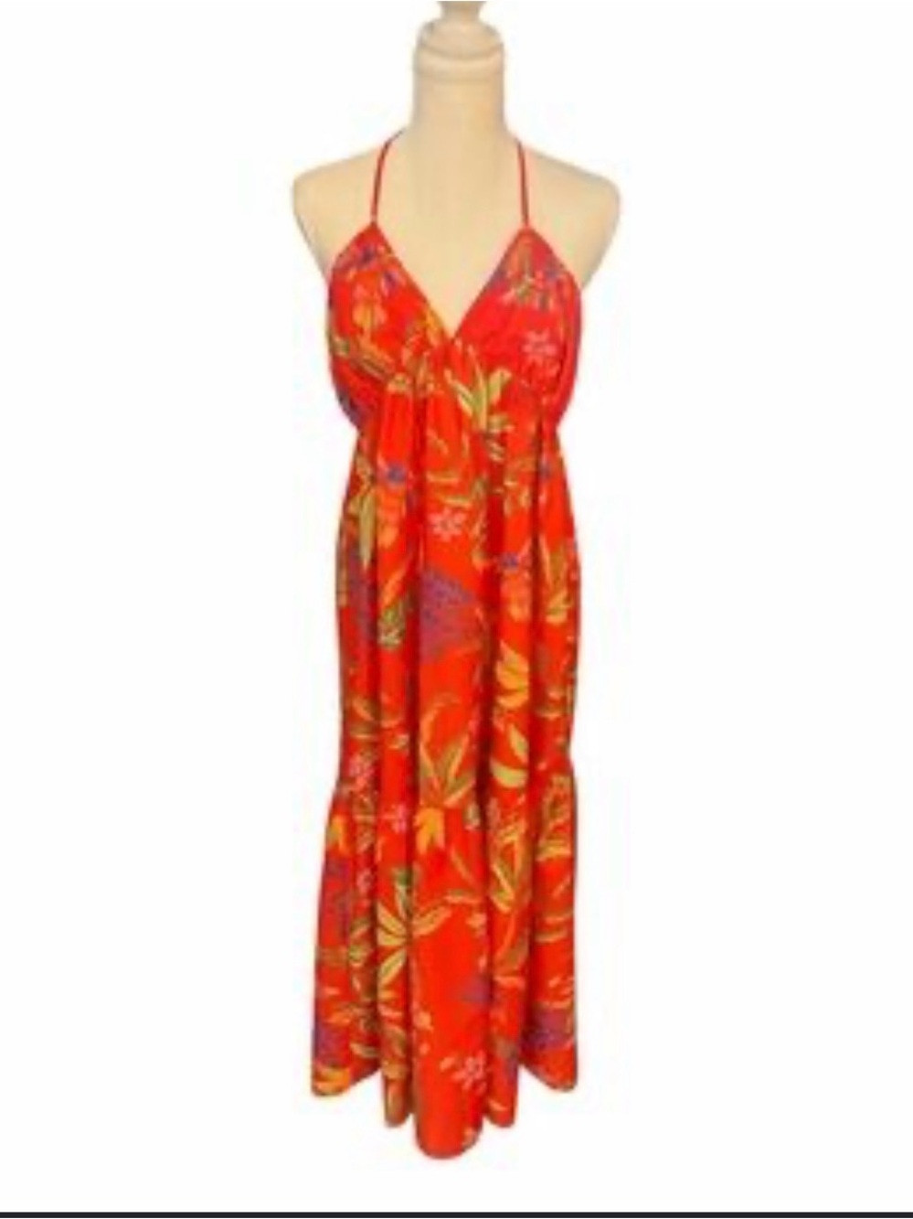 Chelsea & Violet Red Floral Halter Maxi Dress